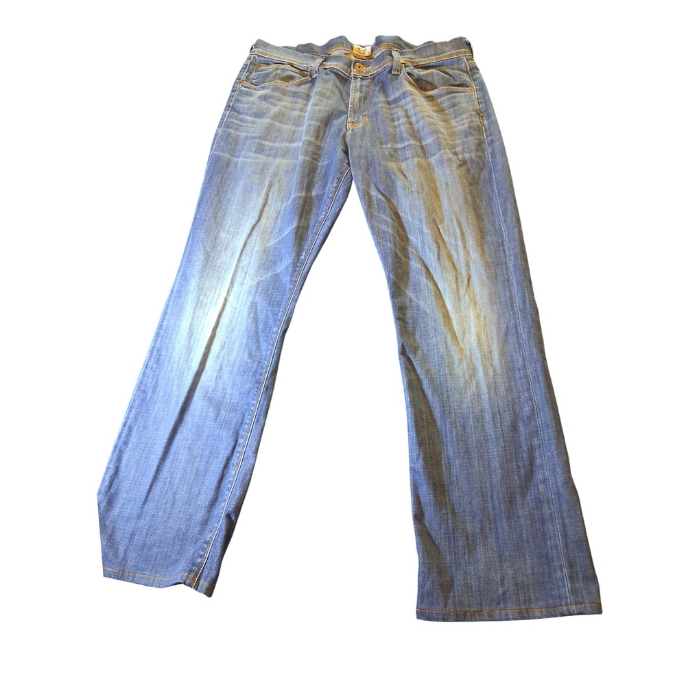 Hudson Mens Blue Straight Leg Denim Jeans Made in USA Size 38